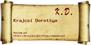 Krajcsi Dorottya névjegykártya